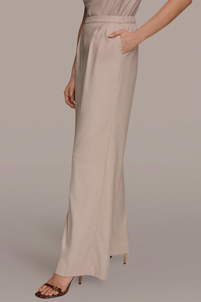 MID-RISE PLEATED WIDE-LEG SUIT PANT