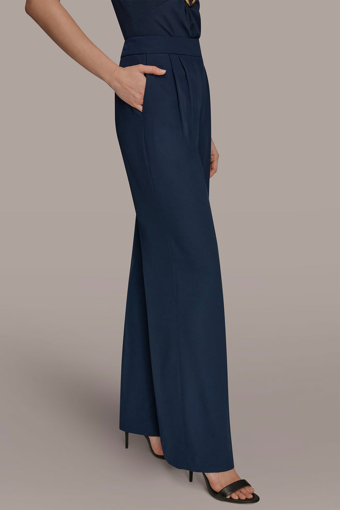 MID-RISE PLEATED WIDE-LEG SUIT PANT