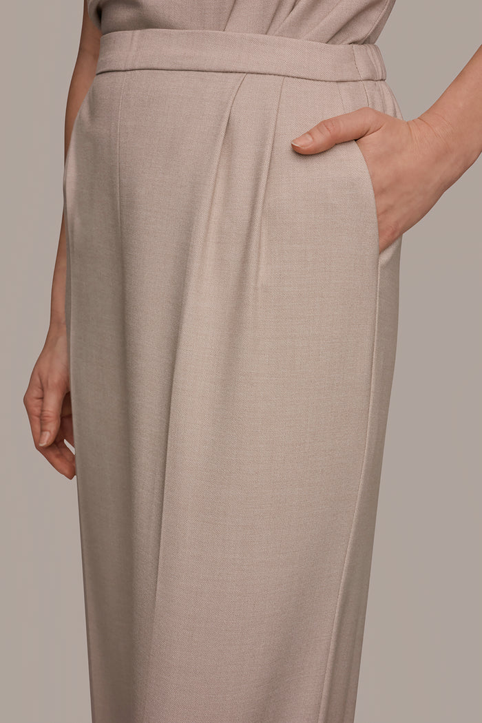 MID-RISE PLEATED WIDE-LEG SUIT PANT