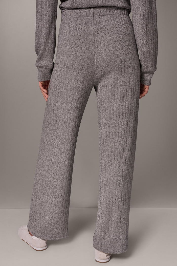 MID-RISE RIB-KNIT PULL-ON PANT