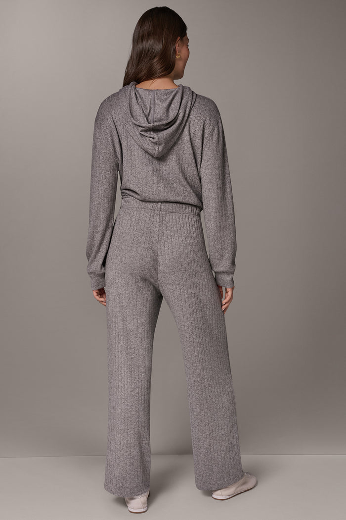 MID-RISE RIB-KNIT PULL-ON PANT