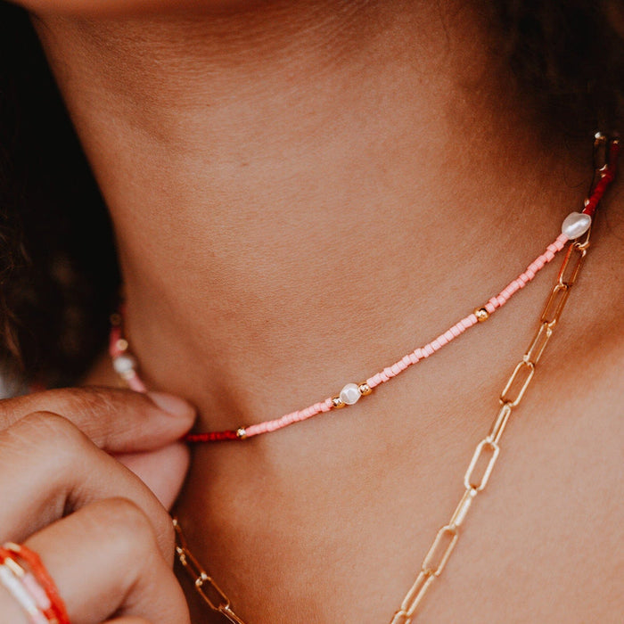 Necklace - Heart Eyes Choker - Gold