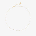 Necklace - Tube Bead Choker - Gold - White