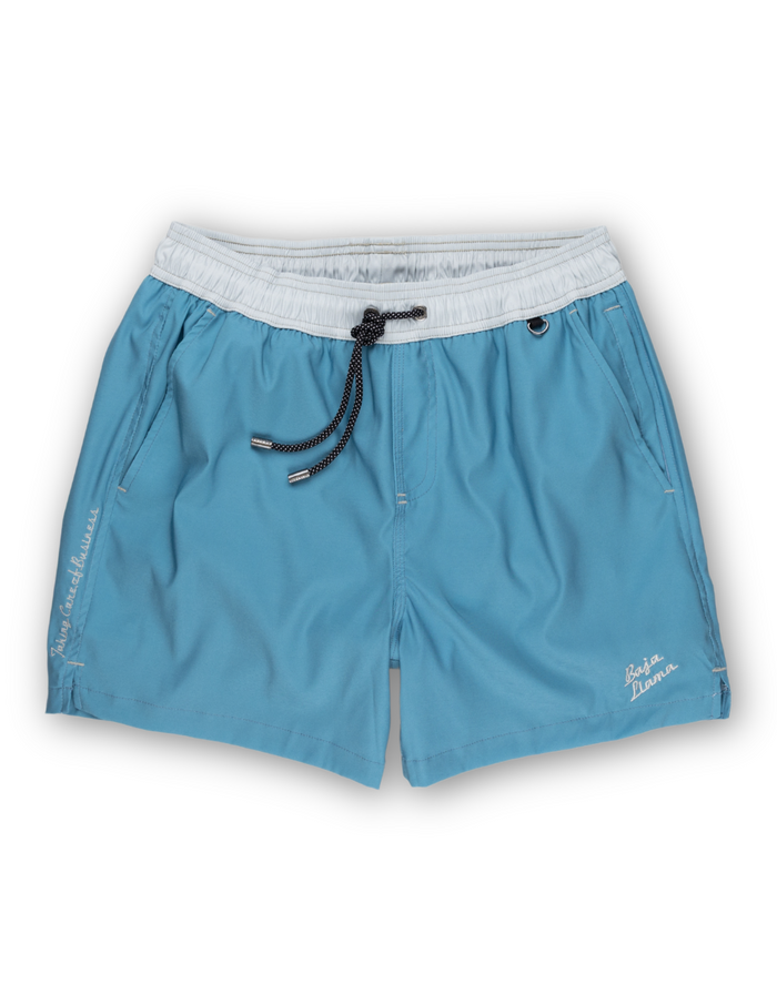 Neptune Elastic Waist Swim Shorts - Solid Sky Seeker