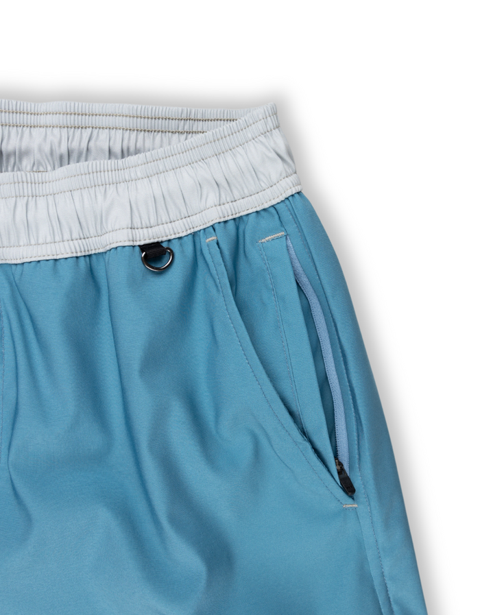 Neptune Elastic Waist Swim Shorts - Solid Sky Seeker