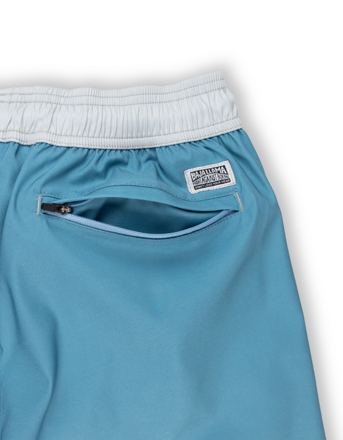 Neptune Elastic Waist Swim Shorts - Solid Sky Seeker