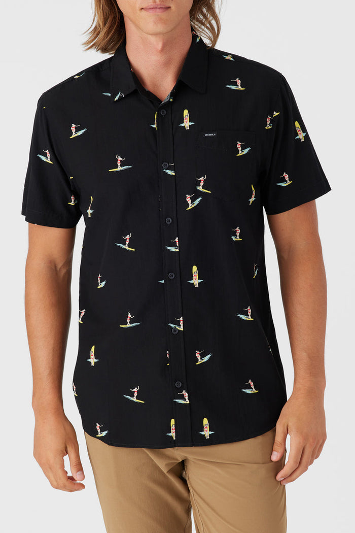 Oasis Eco Standard Short Sleeve Button-Down Shirt - Black