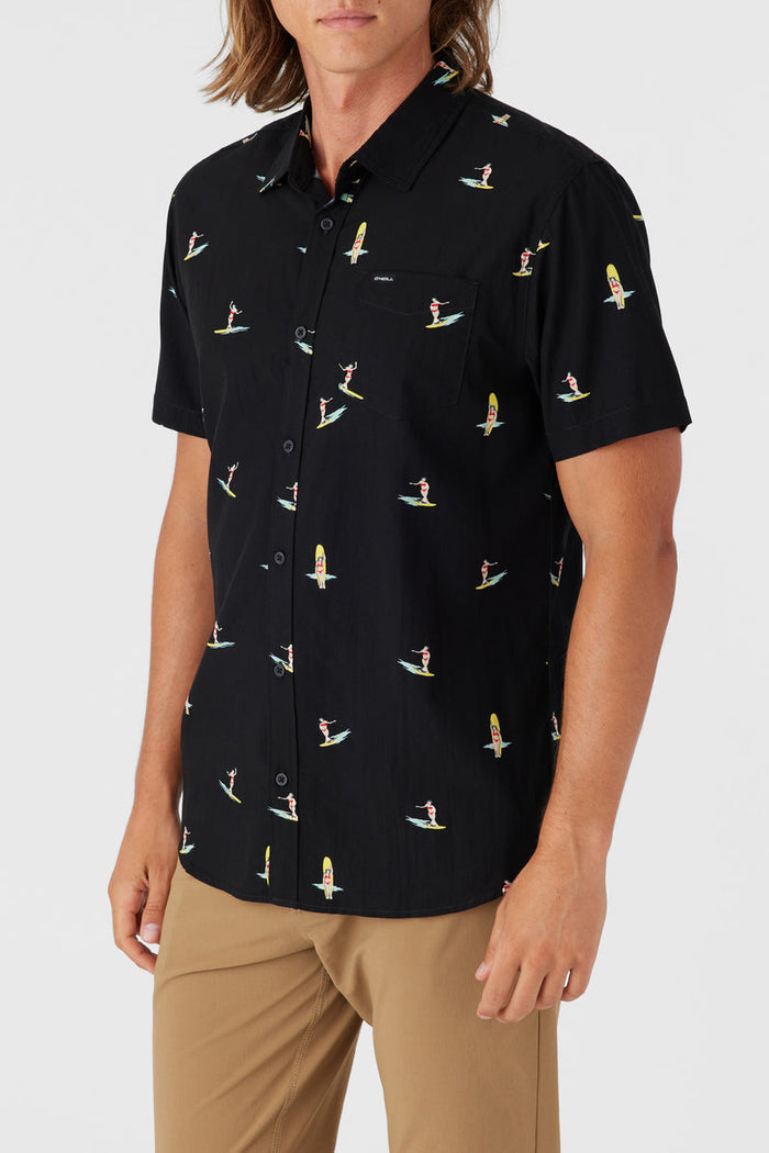 Oasis Eco Standard Short Sleeve Button-Down Shirt - Black