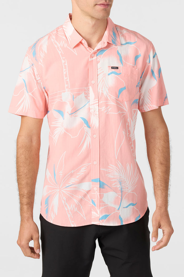 Oasis Eco Standard Short Sleeve Button-Down Shirt - Pink Foam