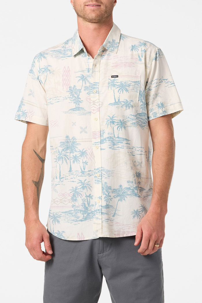 Oasis Standard Short Sleeve Button-Down Shirt - Cream