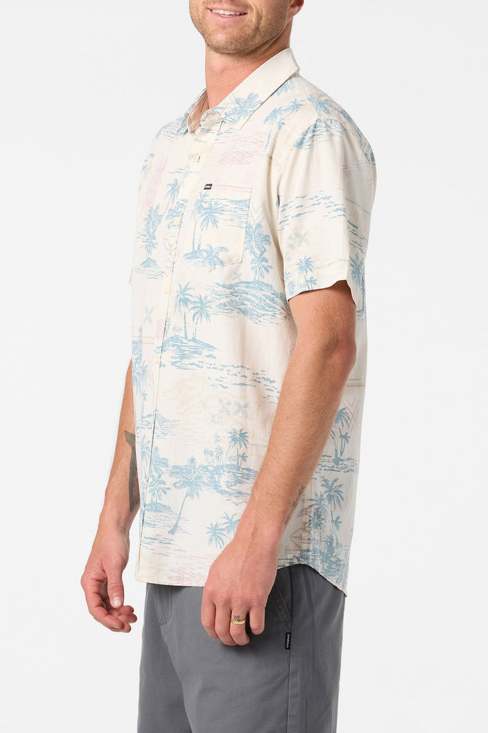 Oasis Standard Short Sleeve Button-Down Shirt - Cream