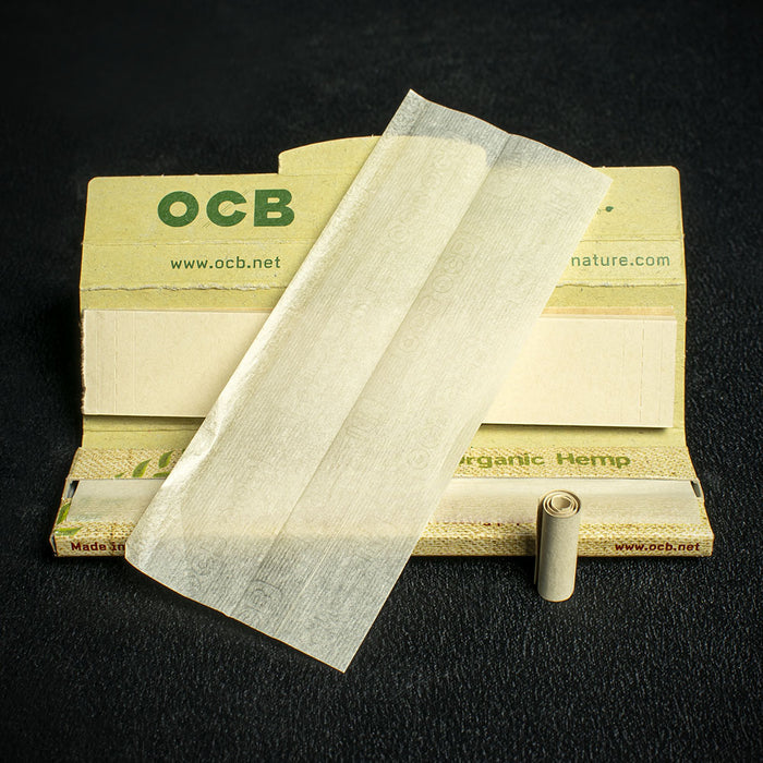 OCB Kingsize Slim Organic Hemp Rolling Papers & Tips - Box of 32
