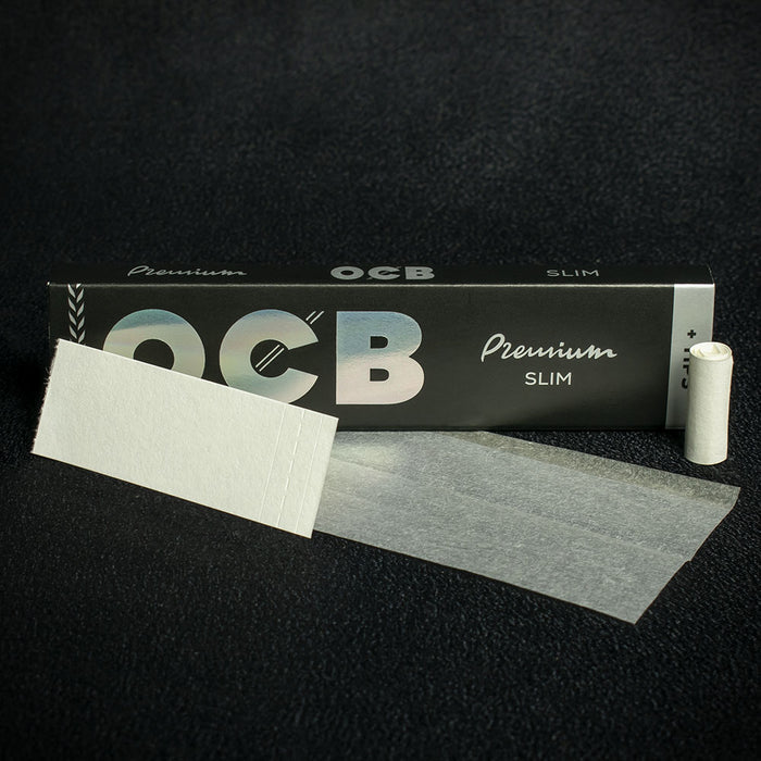 OCB Kingsize Slim Premium Rolling Papers & Tips - Box of 32