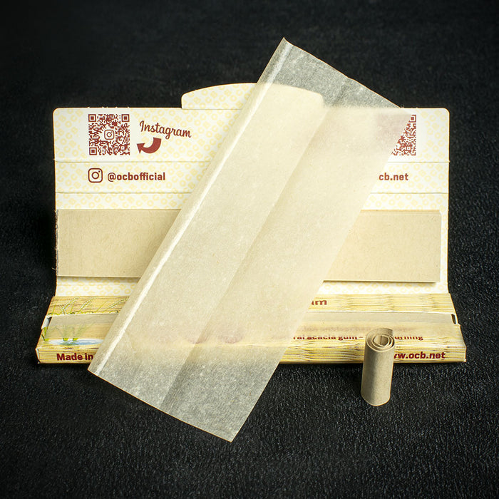 OCB Kingsize Slim Rice Rolling Papers & Tips - Box of 32