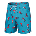 Oh Buoy 5" Swim Shorts with Compression Liner - Shrimp Cocktail (Blue Moon)