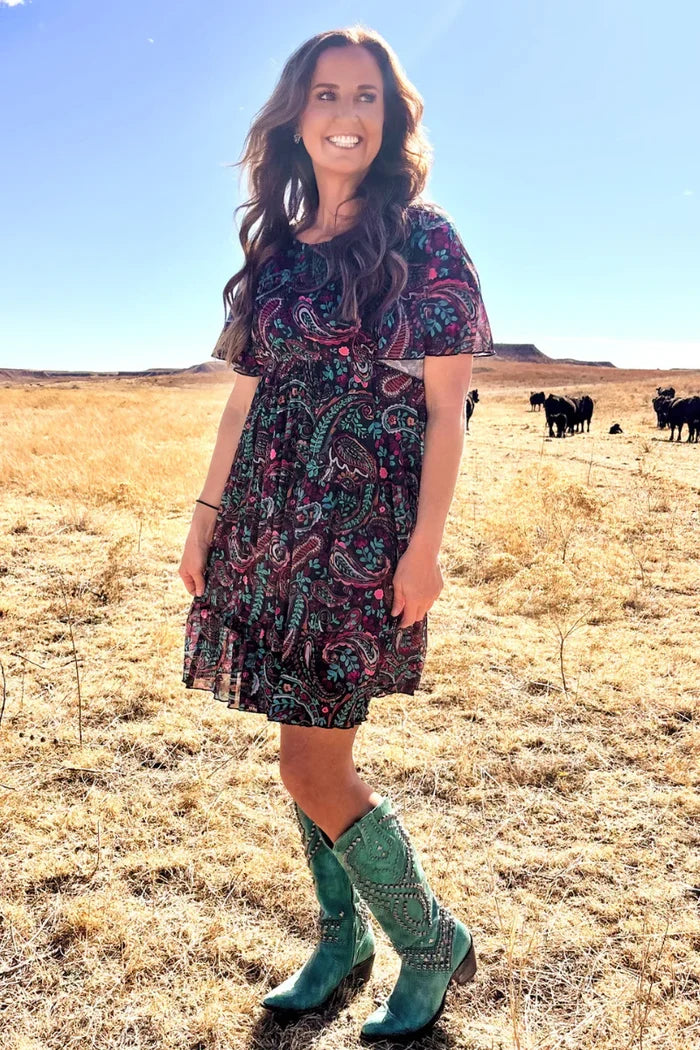 Painted night Paisley dress