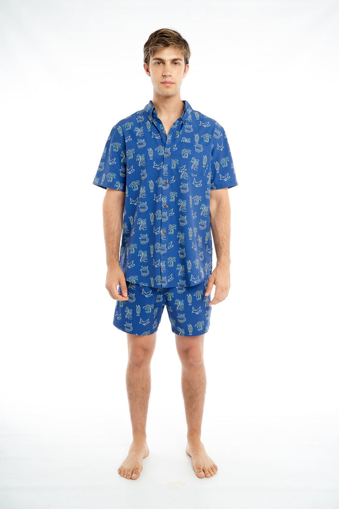 Performance Short Sleeve Button-Down Shirt - Copacabana