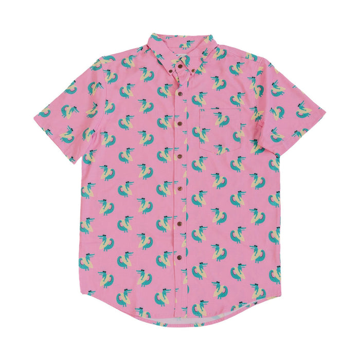Performance Short Sleeve Button-Down Shirt - Surfing Crocs