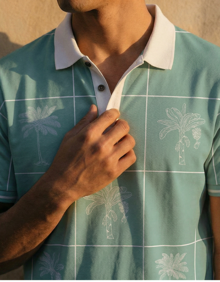 Performance Short Sleeve Polo Shirt - La Republica Piscina (Palm Green)