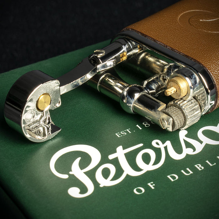 Peterson of Dublin Pipe Lighter - Irish Harp Brown Leather