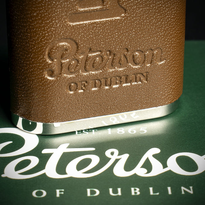 Peterson of Dublin Pipe Lighter - Irish Harp Brown Leather