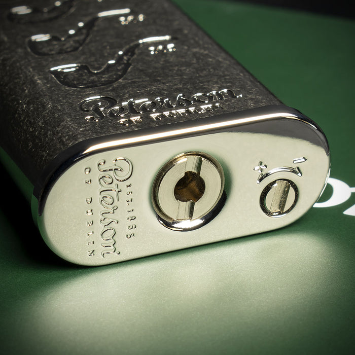 Peterson of Dublin Pipe Lighter - Metal System Brushed Chrome