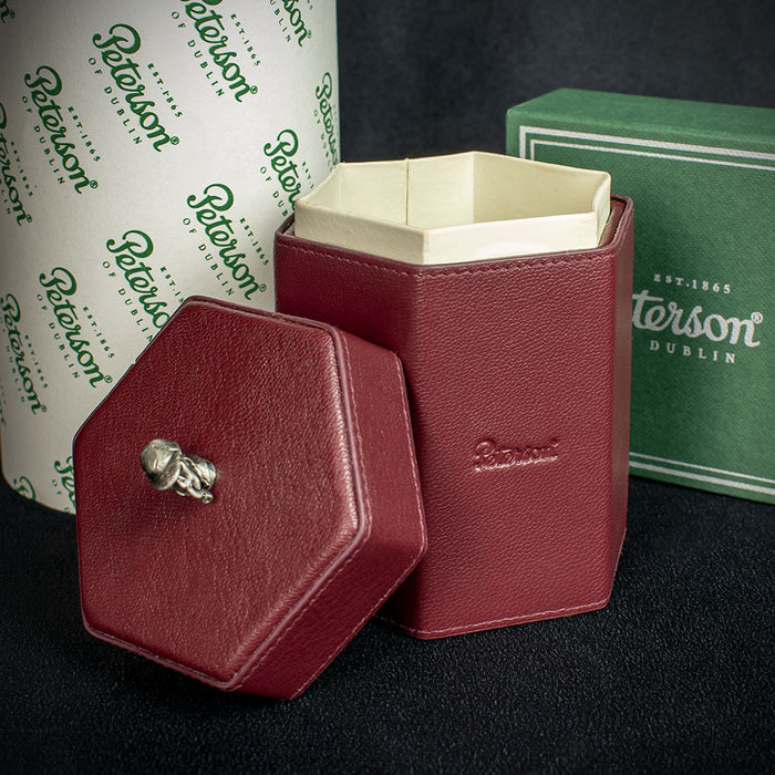 Peterson Sherlock Holmes Oxblood Red Leather Tobacco Jar