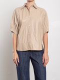 Pharaoh Claude Shirt in Biscotti faux leather, front view