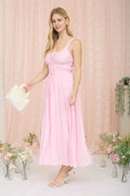 Pink midi dress