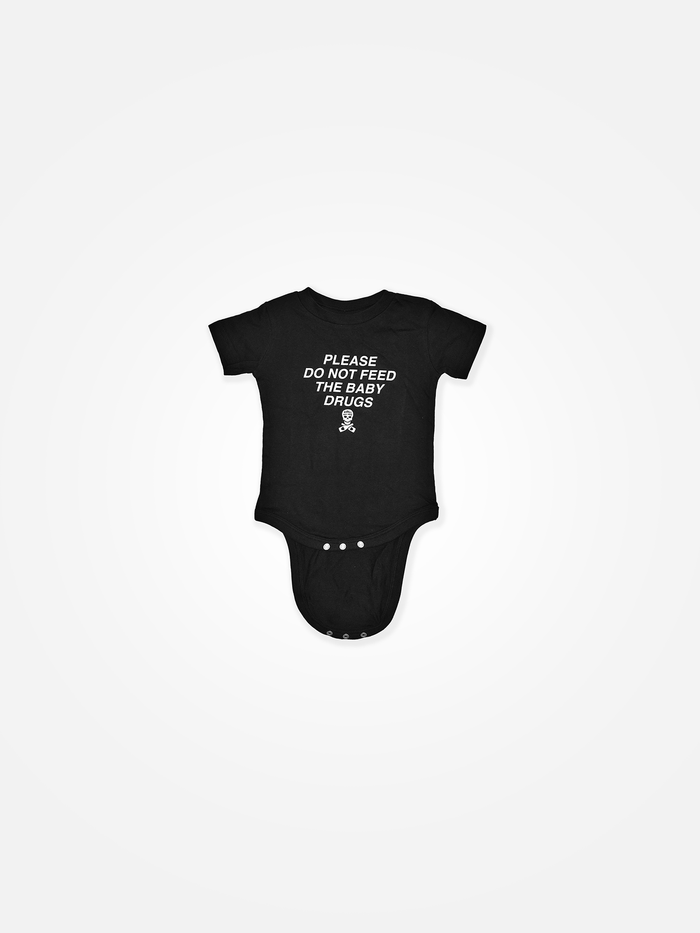 PLEASE DO NOT FEED THE BABY DRUGS Onesie Black