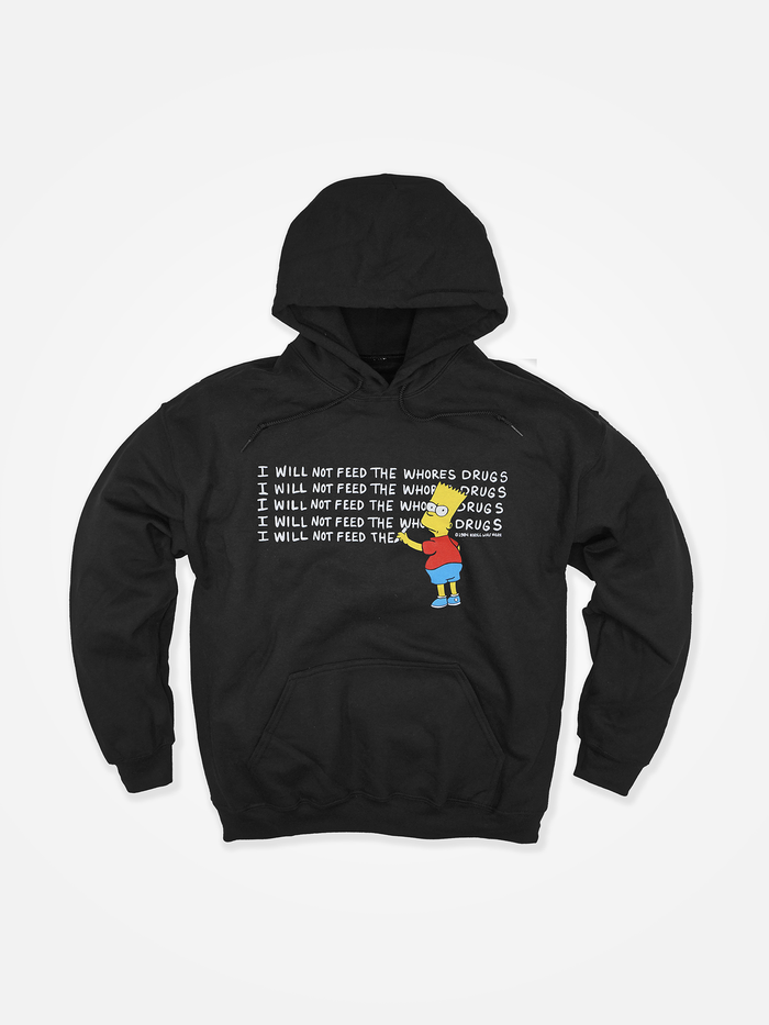 PLEASE DO NOT FEED THE WHORES DRUGS x BART Hoodie Black