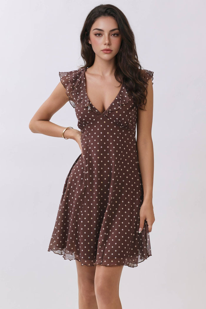 Polka dot tie back dress
