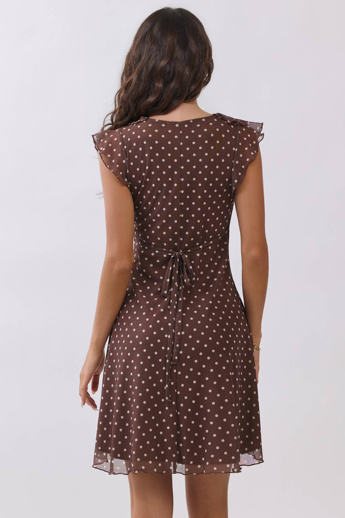 Polka dot tie back dress