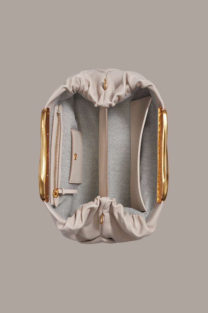 POPLIN LEATHER CLUTCH