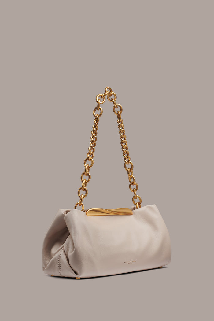 POPLIN LEATHER CLUTCH