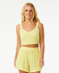 Premium Surf Crop Top - Bright Yellow