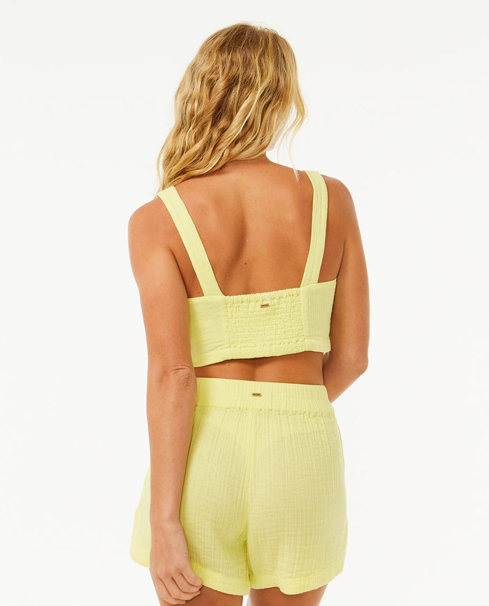 Premium Surf Crop Top - Bright Yellow