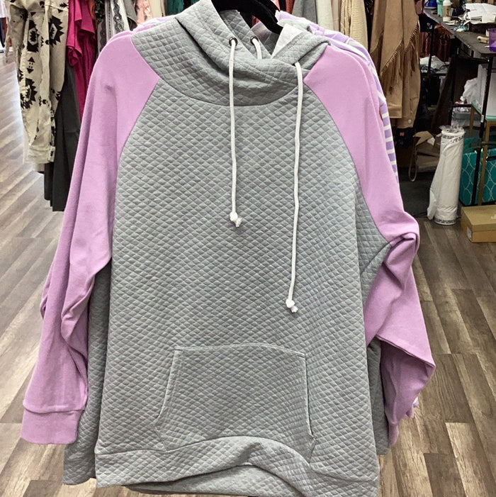 Quilted Cowl Neck-Lavender