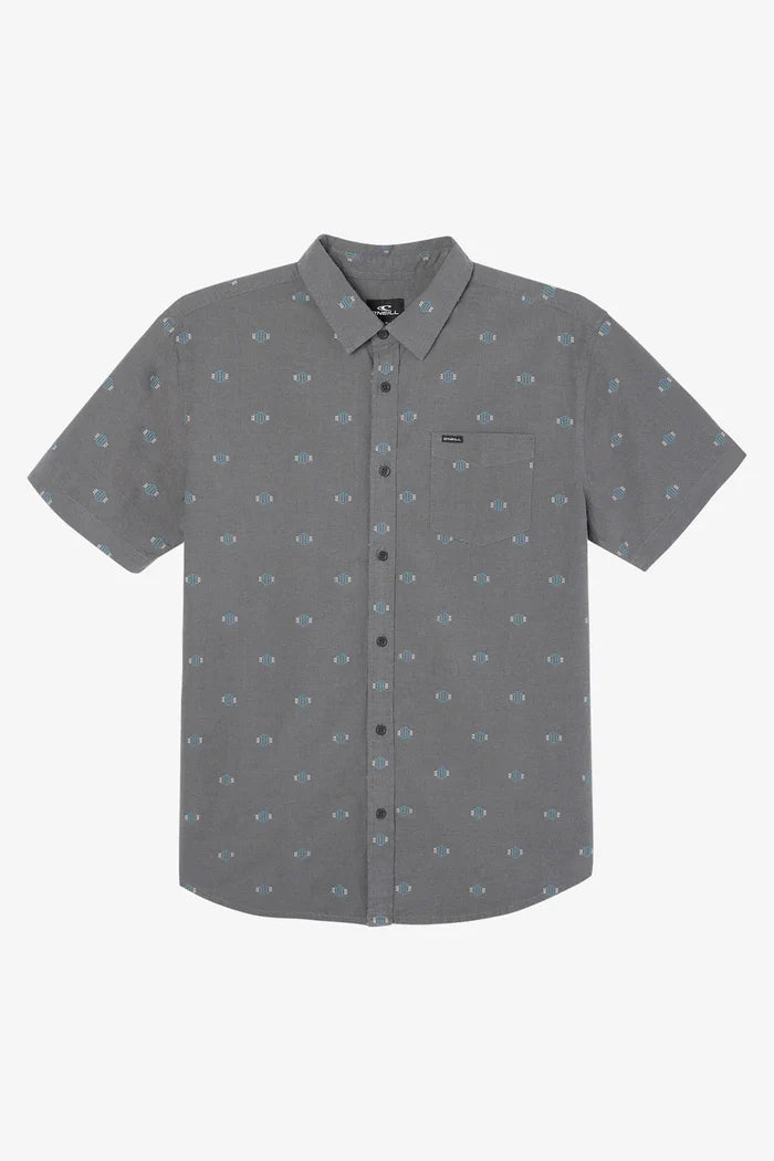 Quiver Stretch Dobby Standard Short Sleeve Button-Down Shirt - Graphite