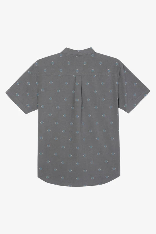 Quiver Stretch Dobby Standard Short Sleeve Button-Down Shirt - Graphite