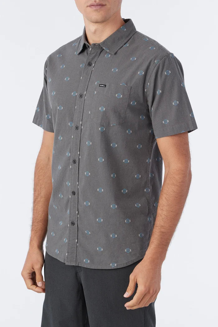 Quiver Stretch Dobby Standard Short Sleeve Button-Down Shirt - Graphite