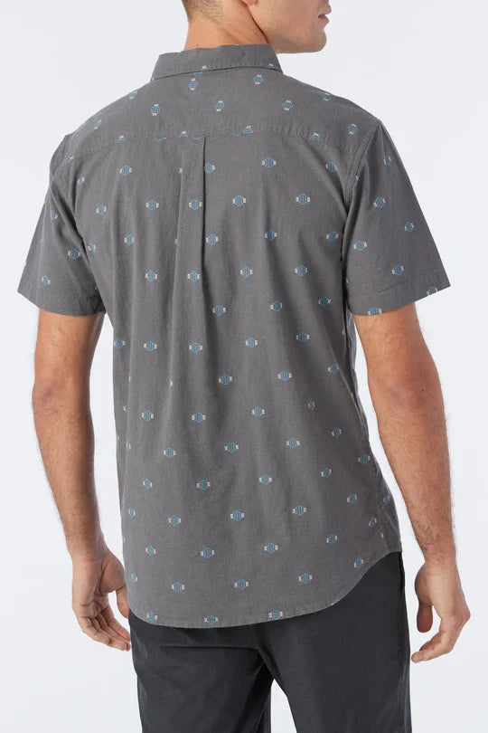 Quiver Stretch Dobby Standard Short Sleeve Button-Down Shirt - Graphite