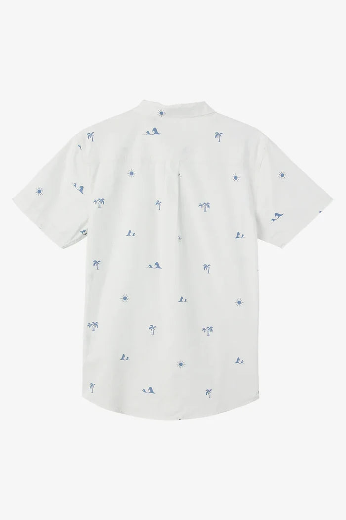 Quiver Stretch Modern Short Sleeve Button-Down Shirt - Natural