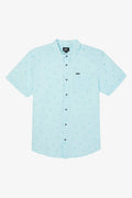 Quiver Stretch Modern Short Sleeve Button-Down Shirt - Sky
