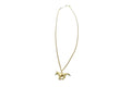 Rachel Nathan Lone Ranger necklace, full front view of the gold-filled horse pendant on gold-filled curb chain