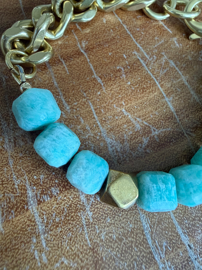 Rachel Nathan Remix Amazonite Cubes Bracelet