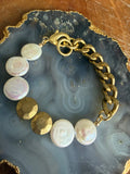 Rachel Nathan Remix Pearl Coin & Sand Dollar Bracelet