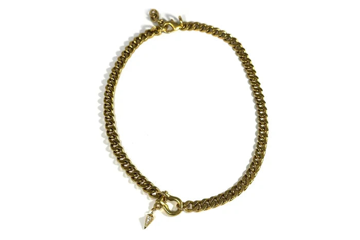 Rachel Nathan Shackle Single: Art Deco Drop necklace, alternate full view