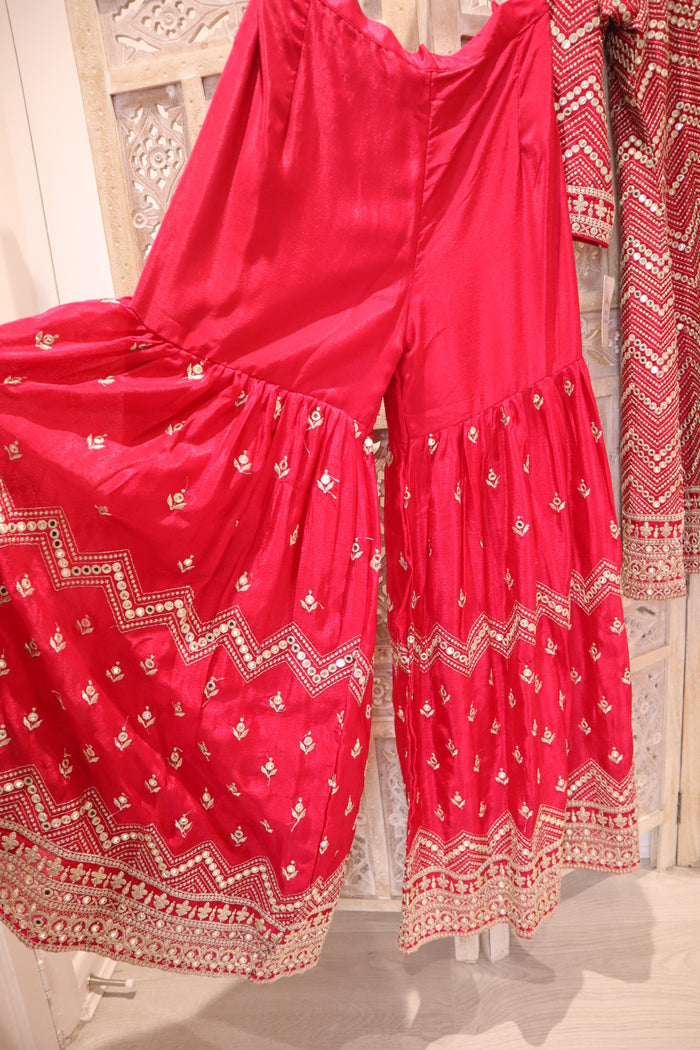 Rani Pink Gharara Suit Set (16-18)