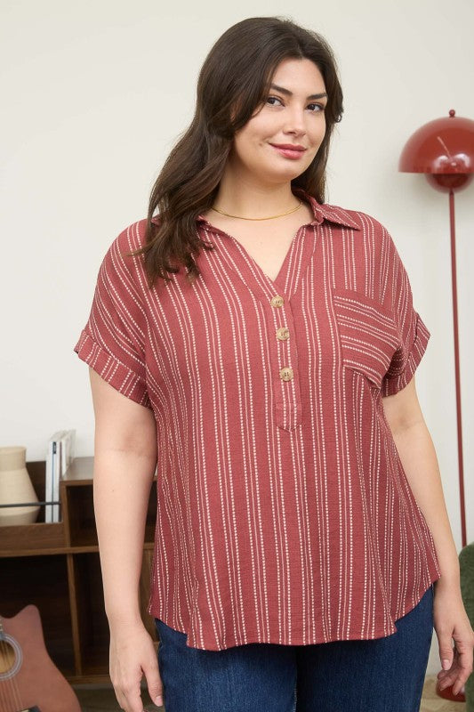 Rose striped top